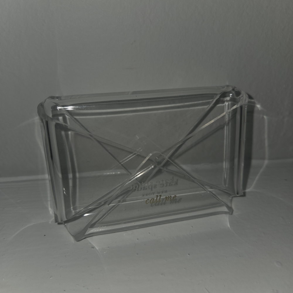 Kate Spade Clear Acrylic "Call Me" Business Card Holder - Picture 3 of 3